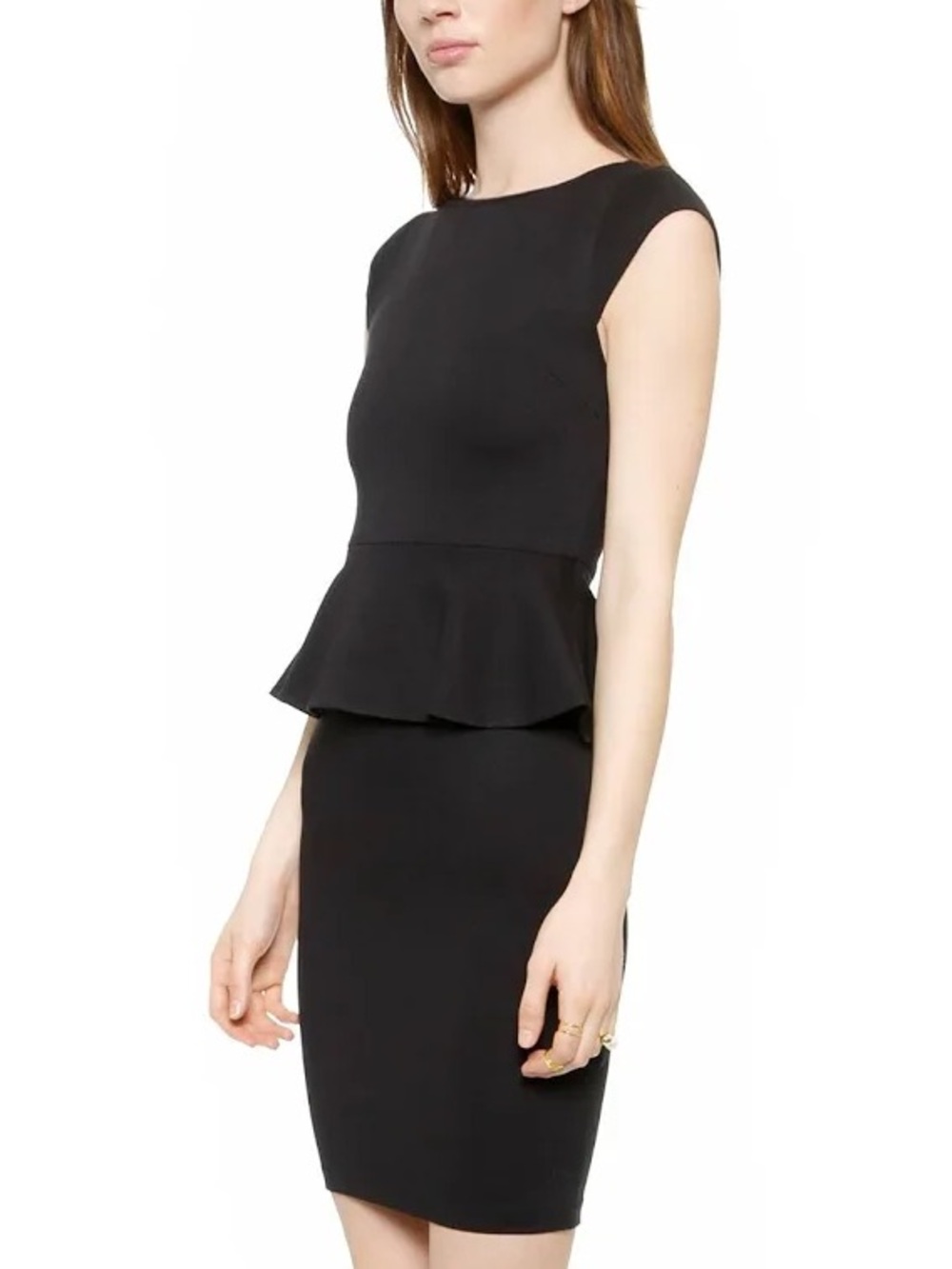 NWT Alice + Olivia Black Peplum Mini Dress (2) - Picture 2 of 11